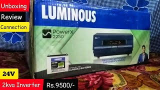 Luminous 2kva inverter Unboxing and Review| Sine wave | 24V | Home UPS | Power X 2250