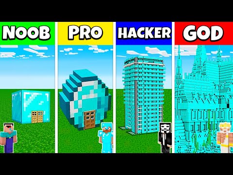 EPIC Minecraft Battle: NOOB vs PRO vs HACKER vs GOD