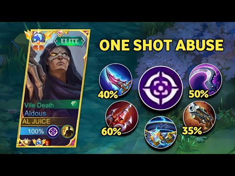 NEW ALDOUS PERFECT BUILD AND EMBLEM 2023!! (The best one shot abuse in mobile legends!!!)