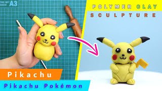 Sculpting Sculpting Pikachu Pokémon Diorama with polymer clay, the full figure action process