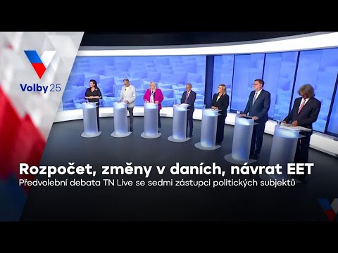 Předvolební debata: Rozpočet na rok 2026, zavedení EET, slevy na potraviny | Volby 2025