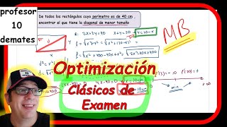 PROBLEMAS DE OPTIMIZACION de funciones 🔥 [ 2 bachillerato ]