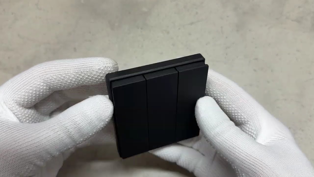 Выключатель трехклавишный угольно-черный VIDEX NOTA (VF-NT-SW3-BL)