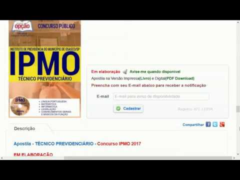 IPMO SP PREVIDÊNCIA OSASCO CONCURSO PÚBLICO 2017 GRUPO MATERIAL GRATUITO EDITAL APOSTILA
