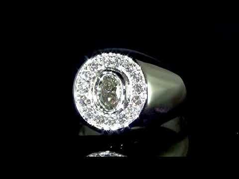 CGL Certified Men's 14k White Gold Diamond Ring