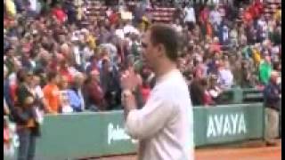Carl Beane introduces Brian Evans (who wrote "At Fenway") sings the national anthem at Fenway Park