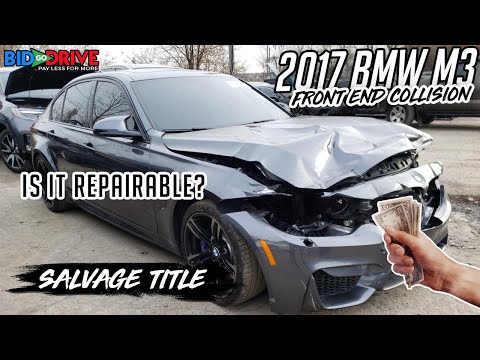 2017 BMW M3 with repairable front end collision damage. | BidGoDrive
