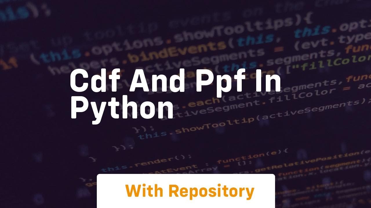 cdf and ppf in python