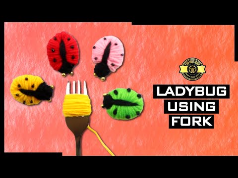 Amazing Ladybug Making Idea With Fork Easy - Easy Hand Embroidery Trick - Sewing Hacks And Tricks