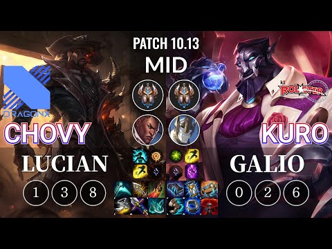 DRX Chovy Lucian vs KT Kuro Galio Mid - KR Patch 10.13