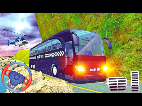 American Police Bus Mountain  Driving Simulator 2021 - Android Gameplay