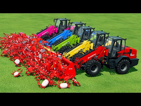 LOAD AND TRANSPORT CRABS WITH SCHAFFER TELEHANDLERS - Farming Simulator 22