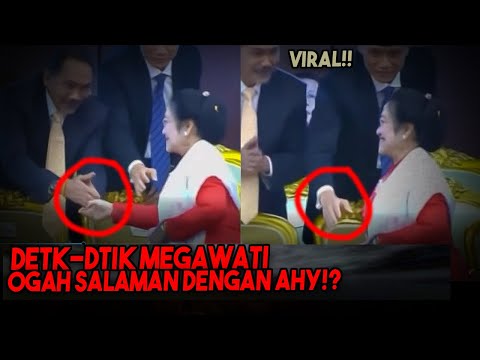 NGAKAK!!VIDEO DETK-DTIK MEGAWATI CUEKIN SALAMAN DENGAN AHY!?