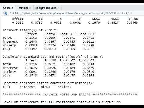 Using Hayes Process macro with R Studio to test a parallel mediation model (August 2022)