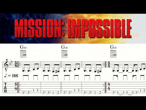 MISSION: IMPOSSIBLE | LALO SCHIFRIN | Complete | Acoustic Guitar Tutorial Lesson | Sheet Music & TAB