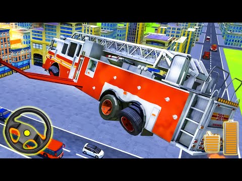 Real Flying Fire Truck Robot - City Rescue Vehicles Driving Simulator | Android Gameplay