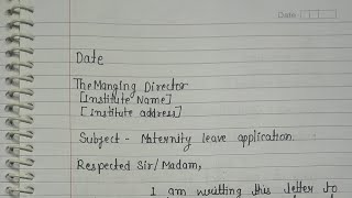 Maternity leave application || Maternity leave application in English ||