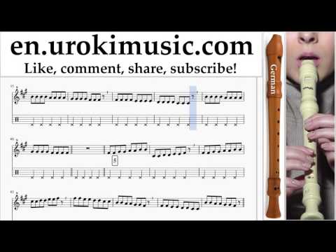 How to Play Recorder G. Sia Elastic Heart Part#1 Melody School Learn Class Course Tutorial Sheet