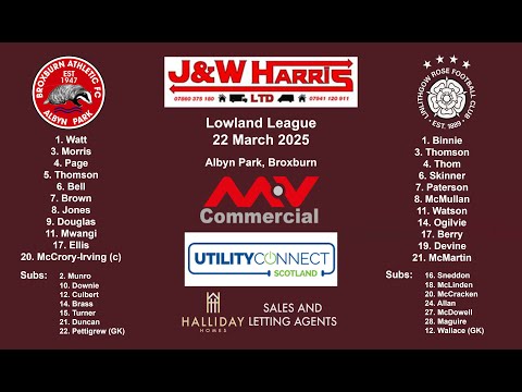 Broxburn Athletic v Linlithgow Rose – 22 March 2025