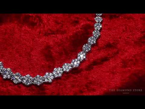 18KW Diamond Cluster Necklace - from The Diamond Store FP23