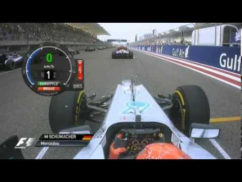 F1 2012 - R04 - Michael Schumacher onboard start Bahrain