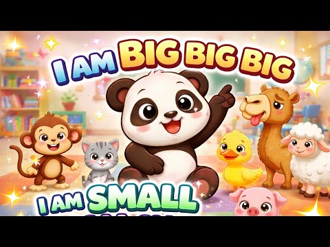 🎵 I Am Big 🐘 I Am Small 🐢 – Fun Toddler Song with Mimi 🐼 | Learn Opposites