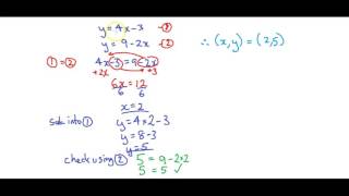 Download the video "Solve simultaneous linear equations using substitution"