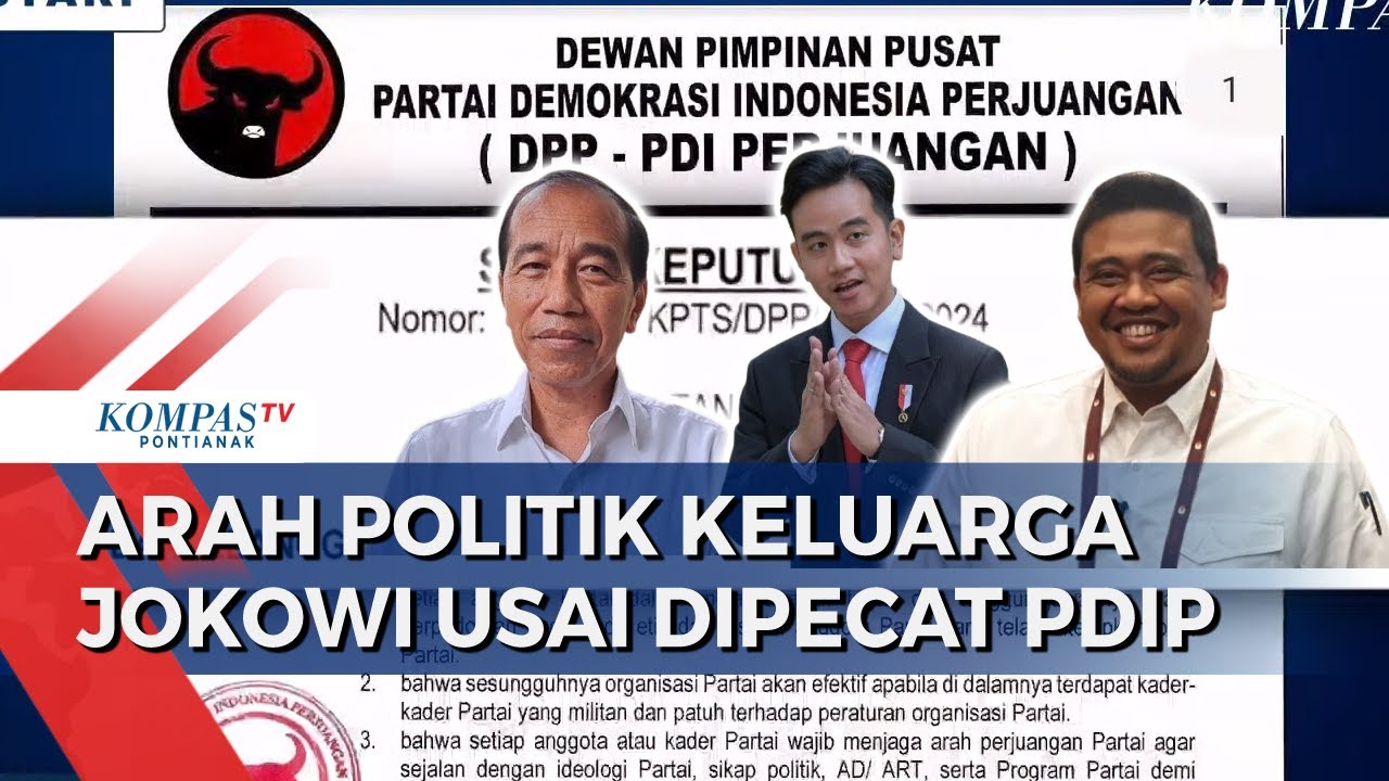 PDIP Resmi Pecat Jokowi, Gibran Rakabuming, Bobby Nasution, akibat Beda Dukungan di Pilpres