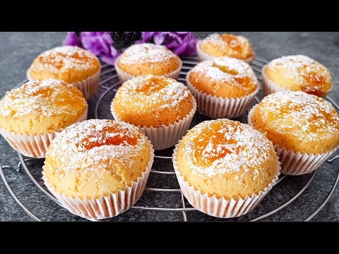 MUFFINS with jam, soft and fluffy! Super disappear in an instant !! sweet in 5 minutes