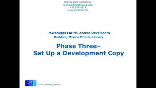 Mike's Mobile Library - Set up a Development Environment in PowerApps