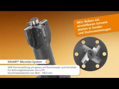DIHART MicroSet System. Reiben mit einstellbaren Schneidplatten