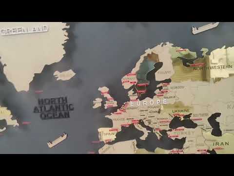 LED WOODEN WORLD MAP WITH ACRYALIC