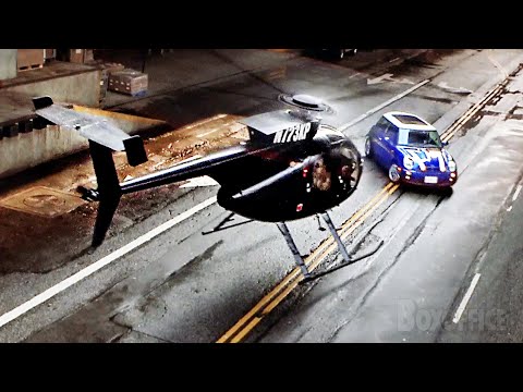 3 Cars vs 1 Helicopter 🚗🚁 | Final chase | The Italian Job | CLIP