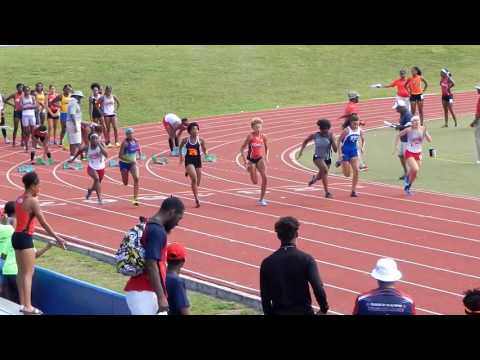 2017 USATF Gulf Association 15-16 Girls 100 Meter Dash Prelims Heat 2/7