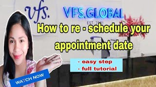 How to re-schedule an Appointment in VFS Global!! step-by-step guide #Visa # biometric #passport