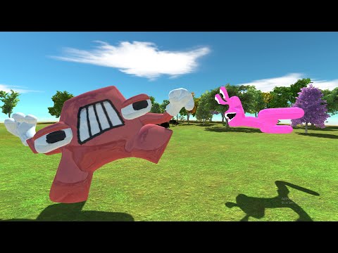 Who Will Win? Rainbow Friends Pink vs Alphabet A - Animal Revolt Battle Simulator