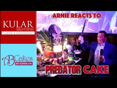 Arnold Schwarzenegger Reacts to Predator Cake!
