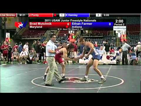 Junior Freestyle 152 - Brad Mutchnik (MD) vs. Ethan Farmer (IN)