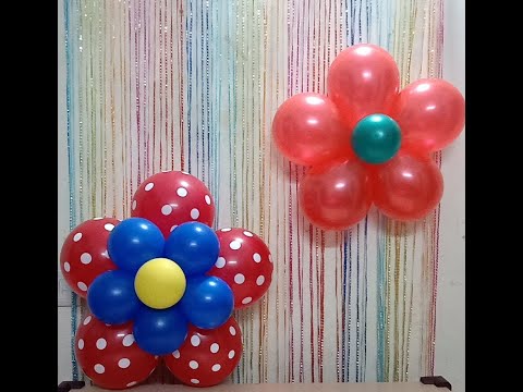 How To Make Simple Flower Bunches With Balloons For Parties.