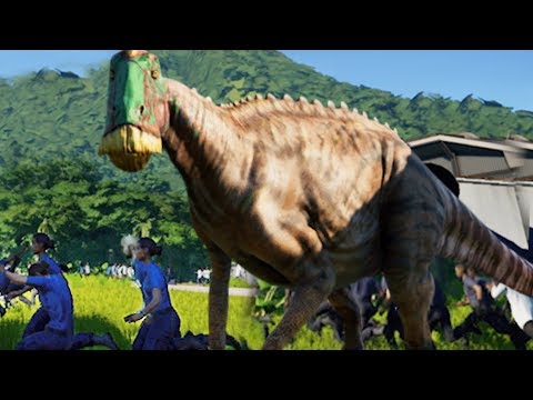 DINOSAUR RUNS OVER PEOPLE! - Jurassic World Evolution Gameplay Part 2 | Pungence