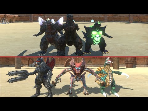 - RAIJIN AND GIGAN 197X AND GIGAN FINAL WARS VS TEAM GODZILLA - Animal Revolt Battle Simulator