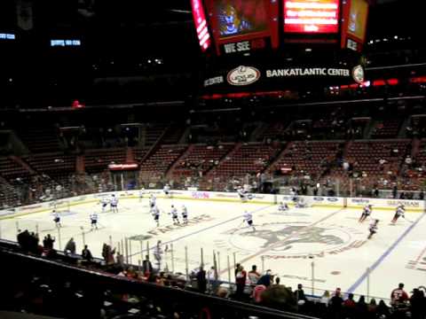 Florida Panthers opening night pre-game warm up 10/15/2011
