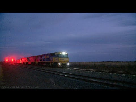 7MP5 Container Freight Train After Sunset - PoathTV Australian Railways