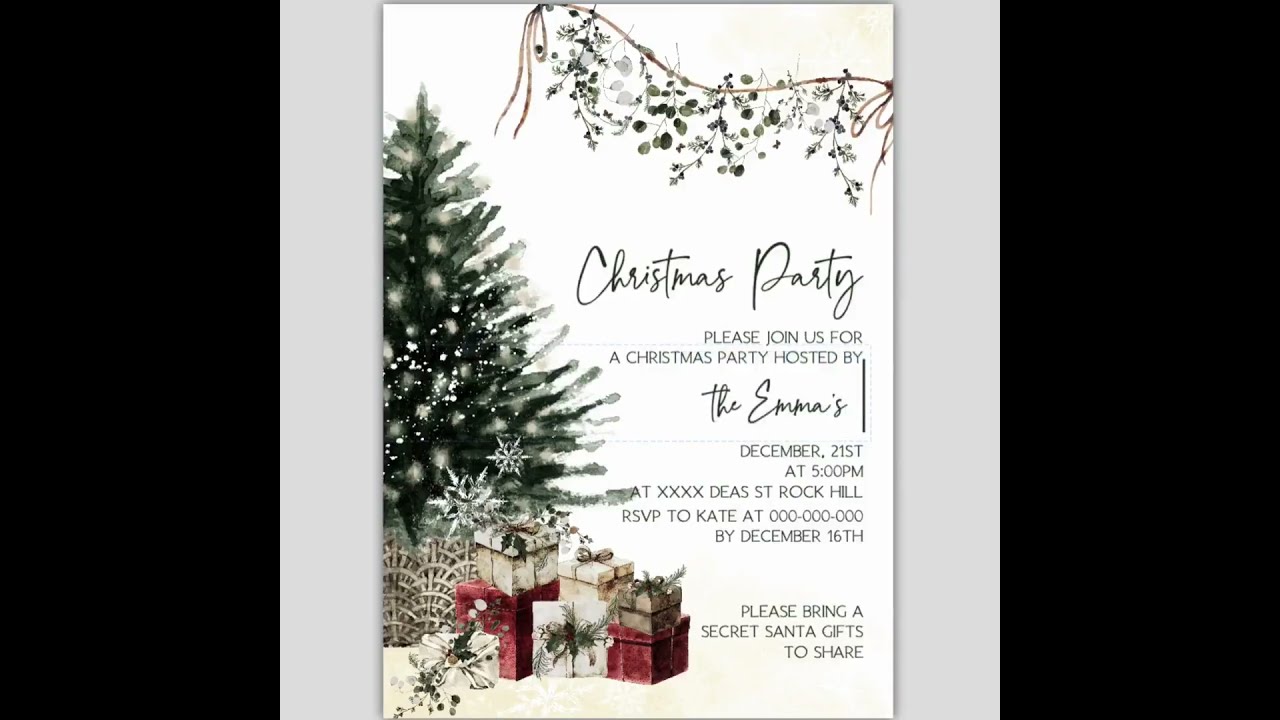 Xmas Invitation Templates, Personalized Christmas Party Invites #xmas2025   #diychristmascards