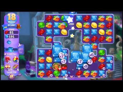 Wonka's World of Candy Level 736 - NO BOOSTERS + FULL STORY 🍫 | SKILLGAMING ✔️