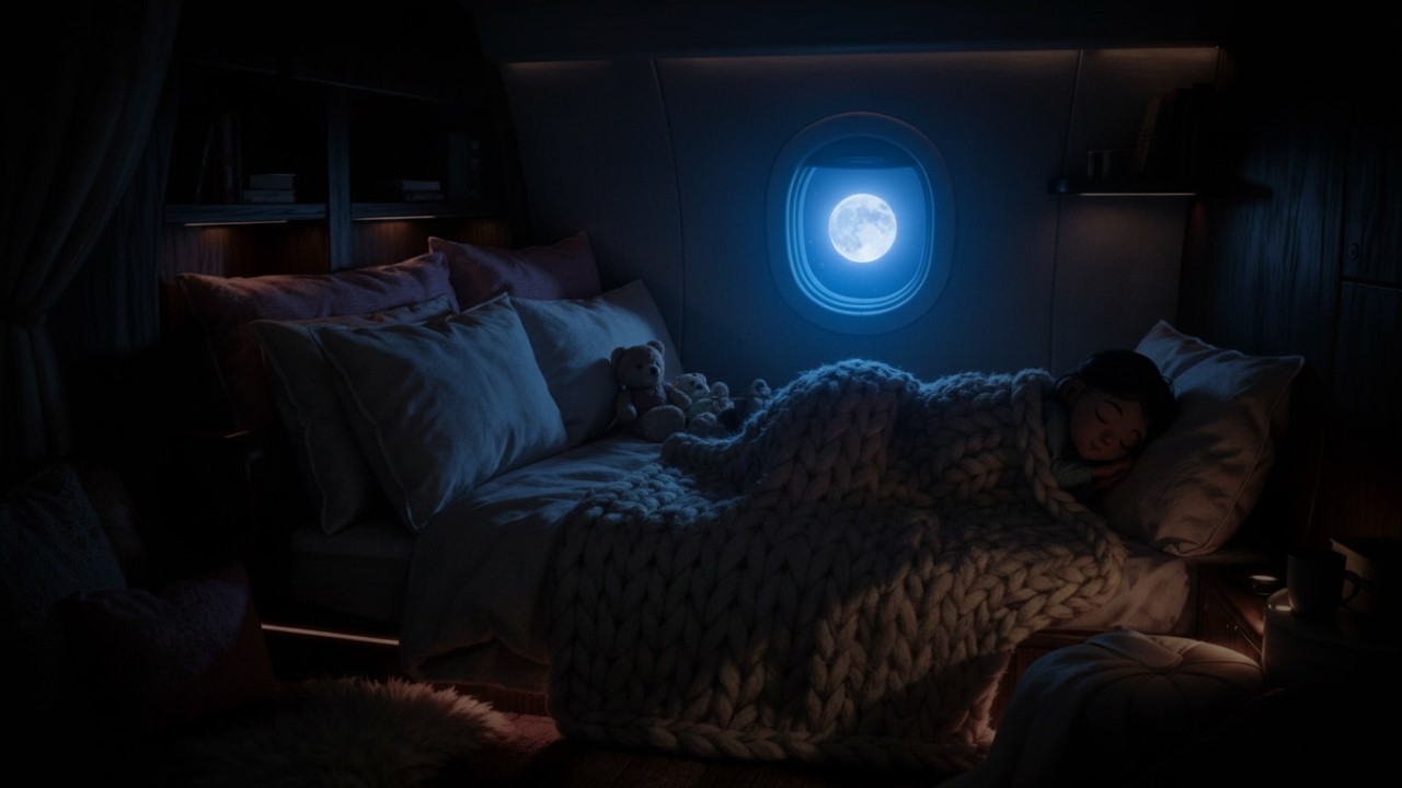 Sleep on a Private Jet – Cozy Airplane Bedroom Ambience for Deep Sleep