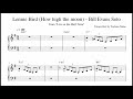 Lennie Bird (How high the moon) - Bill Evans Solo Transcription from "Live at the Half Note"