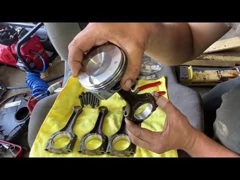 2.0t TFSI removing pistons oil consumption a4 a5 a6 q5 b8 b8.5 waffle rings Rod bearings 23mm pin