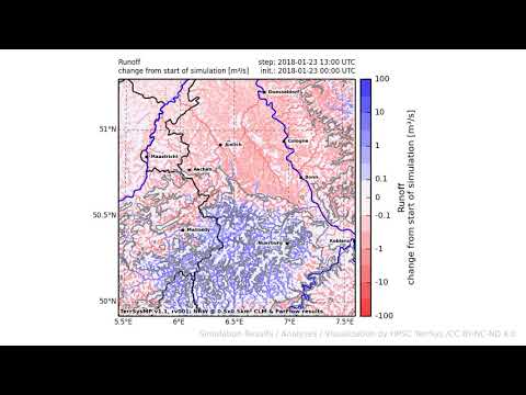 TerrSysMP monitoring run 2018-01-23 - runoff - NRW (24h)