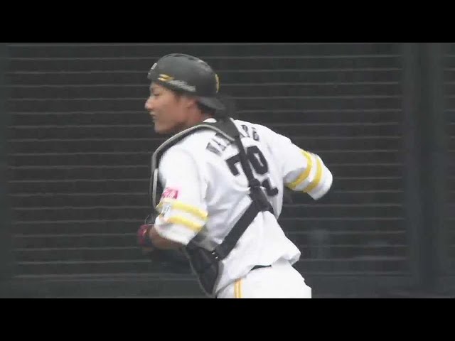 【ファーム】ストライク送球!! ホークス・渡邉陸 見事な送球で盗塁阻止!!  2023年4月14日 福岡ソフトバンクホークス 対 阪神タイガース